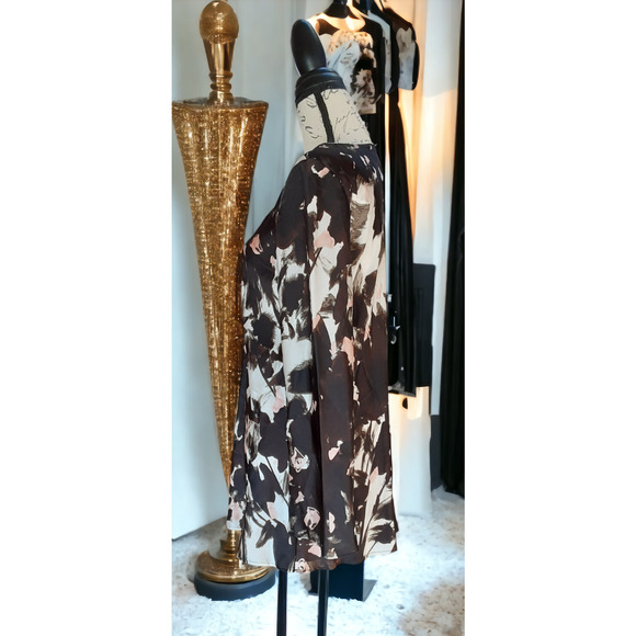 50% OFF) NWT Lafayette 148 New York Silk Blouse Black Multi Shirt MSRP $450 - Picture 4 of 9